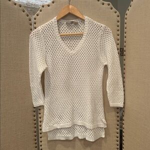 White V-Neck Sweater